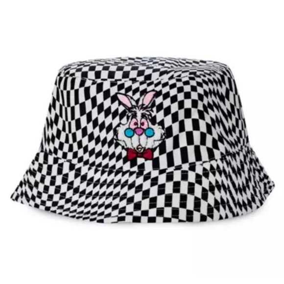 Disney Parks Alice in Wonderland White Rabbit Bucket Hat Adults Sherpa 59cm NWT - Picture 2 of 7